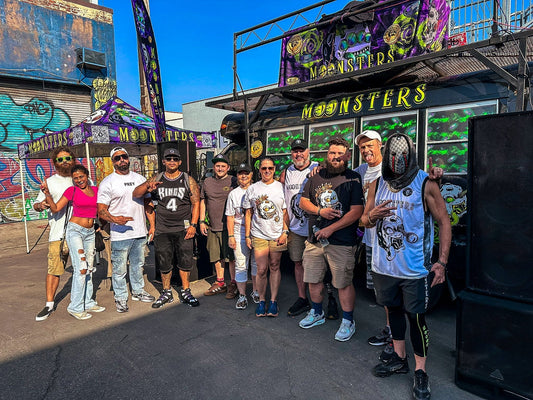 Moonsters Brooklyn pop-up event with stage bus and DJs performing